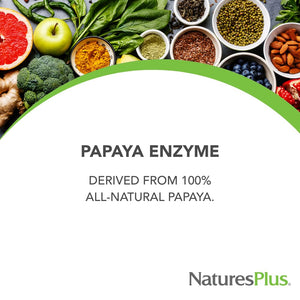 NaturesPlus Papaya Enzyme - 180 Chewable Tablets - Digestive Aid Supplement with Amylase & Protease - Helps Reduce Gas, Bloating, Stomach Upset & Discomfort - Vegan, Gluten Free - 180 Servings NaturesPlusBuy Supplements Australia