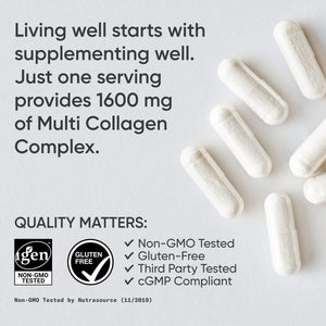 Sports Research® Multi Collagen Pills for Women & Men - Collagen Peptides (Type I, II, III, V, X) Enhanced with Hyaluronic Acid & Vitamin C - Gluten Free ­· Non-GMO - 90 Capsules Sports Research buy supplements Au