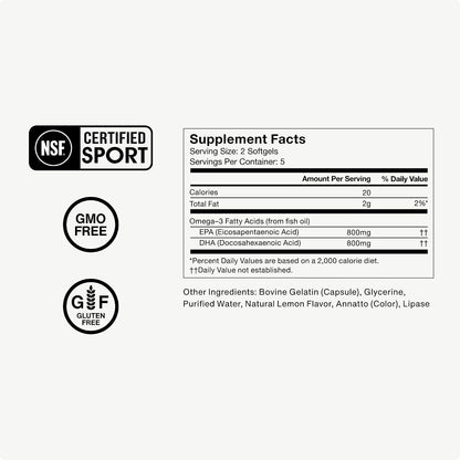 Momentous Creatine Monohydrate Powder & Omega-3 Fish Oil 1,600 mg - Daily Omega-3 Supplement for EPA & DHA -Supports Strength, Lean Muscle, Recovery, & Joint Health - NSF Certified for Sport