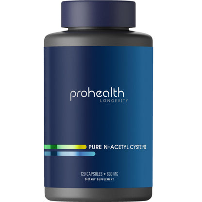 ProHealth Pure NAC – N-Acetyl Cysteine – Liver and Immune Support, Antioxidant and Glutathione Boost, Cellular Health | 600 mg per Capsule | 120 Servings | Third-Party Tested