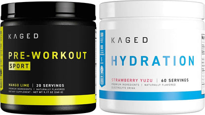 Kaged Pre Workout Sport & Hydration | Runners Bundle | Pre, Post, Intra Workout Supplement | Energy Sports Drink Mix
