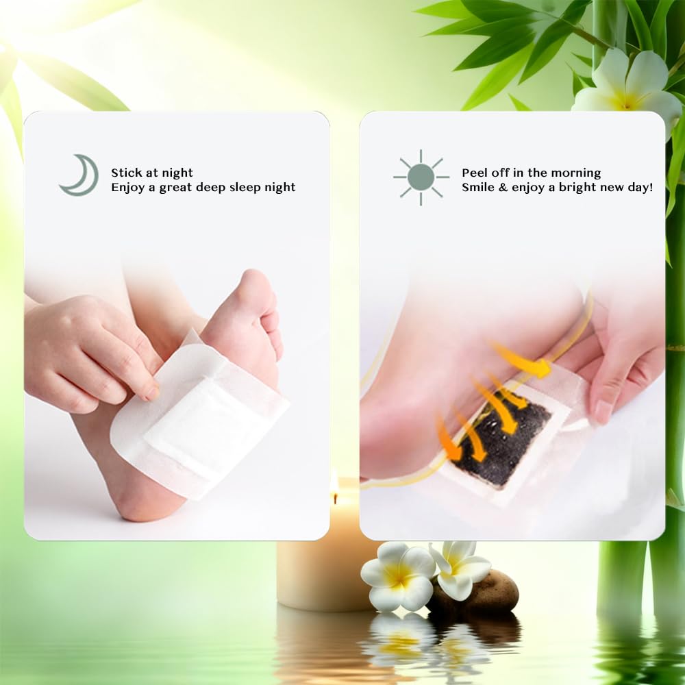 Lymph Care Foot Pads 50pads – Deep Cleansing Foot Pads with Ginger Oil for Relieve Stress, Improve Sleep, Help Lymphatic Drainage and Deep Cleansing HMBMO buy supplements Au