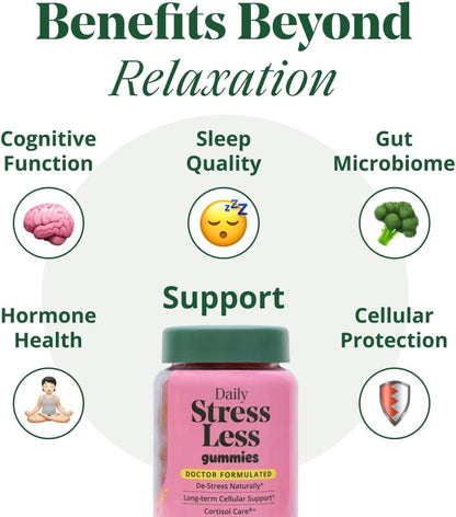 Semaine Stress Less Gummies - Calm Gummies for Adults, Stress Relief Supplement for Women, Cortisol Supplements for Women with Taurine & Lemon Balm, Cortisol Care Blend, 60 Count
