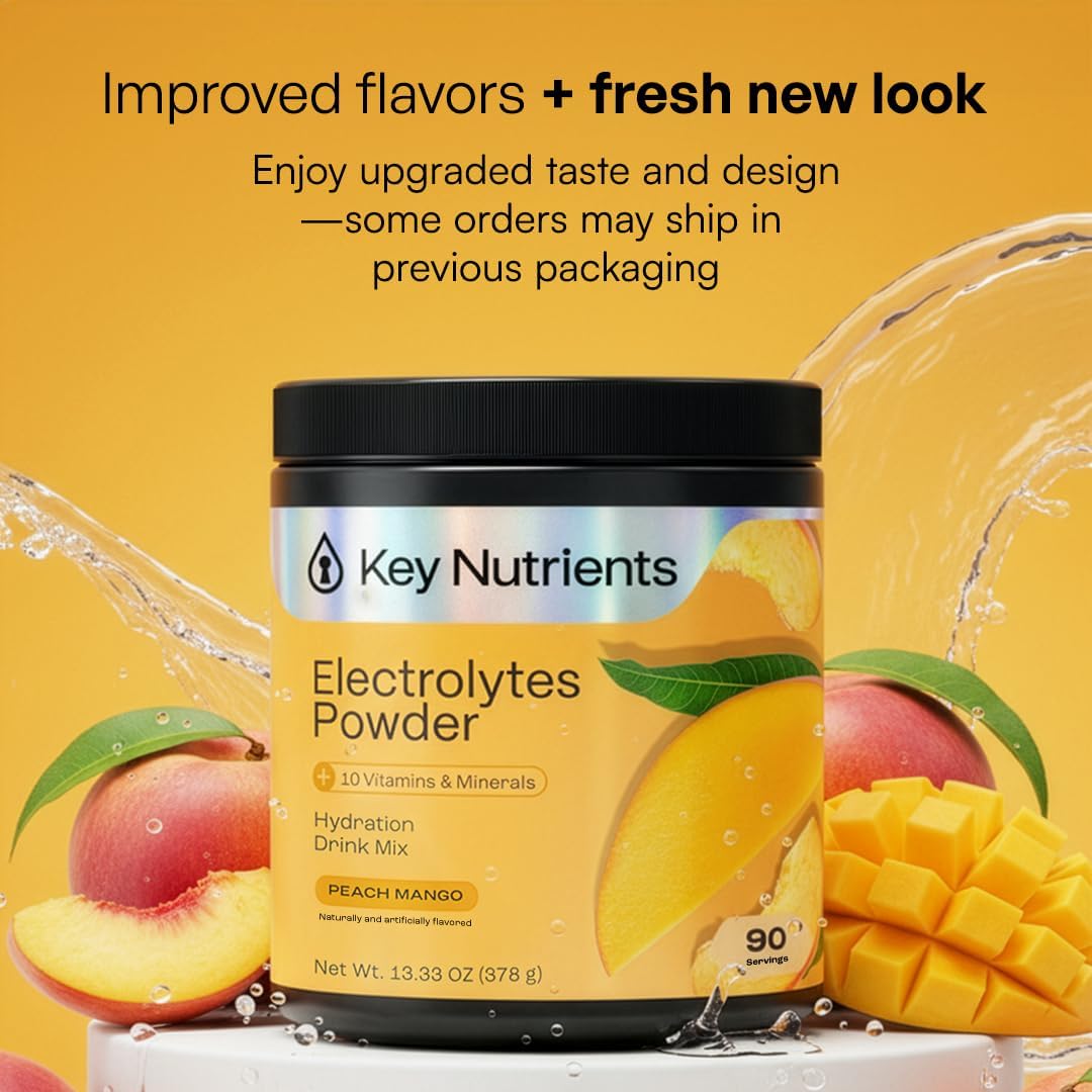KEY NUTRIENTS Electrolytes Powder Lemonade 90 Servings + Peach Mango 90 Servings