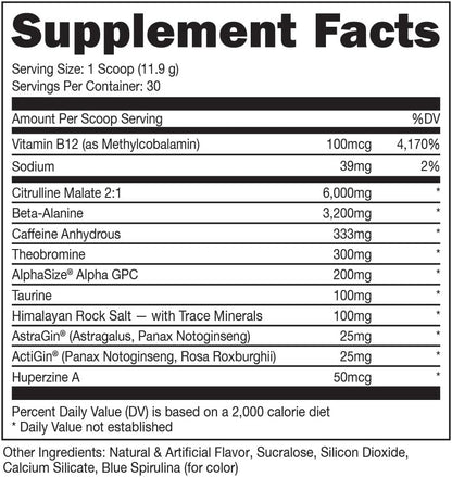 Bucked Up - Woke - HIGH STIM Pre Workout - Best Tasting - Focus Nootropic, Pump, Strength and Growth, 30 Servings (Rocket Pop)