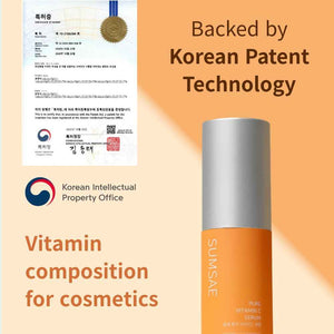 SUMSAE Pure Vitamin C Serum - Korean Skincare with Vitamin 10.5%, Waterless (No oxidation formula), Special Airless Pump, Brightening and Firming Skin