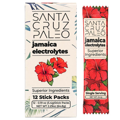 Santa Cruz Paleo Electrolyte Powder Sticks, Acai, Magnesium, Potassium, 12 Servings