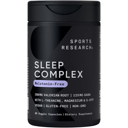 Sports Research® Sleep Complex- Melatonin-Free Vegan Capsules - with Valerian Root, GABA, L-Theanine, Magnesium & 5-HTP - 30 Servings Sports Research buy supplements Au