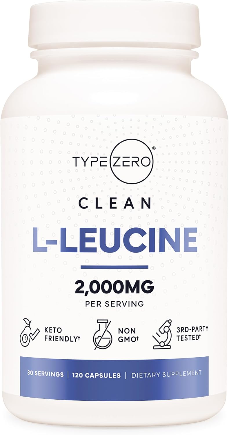 Type Zero L-Leucine Capsules (2000mg) 120 Capsules, 30 Servings