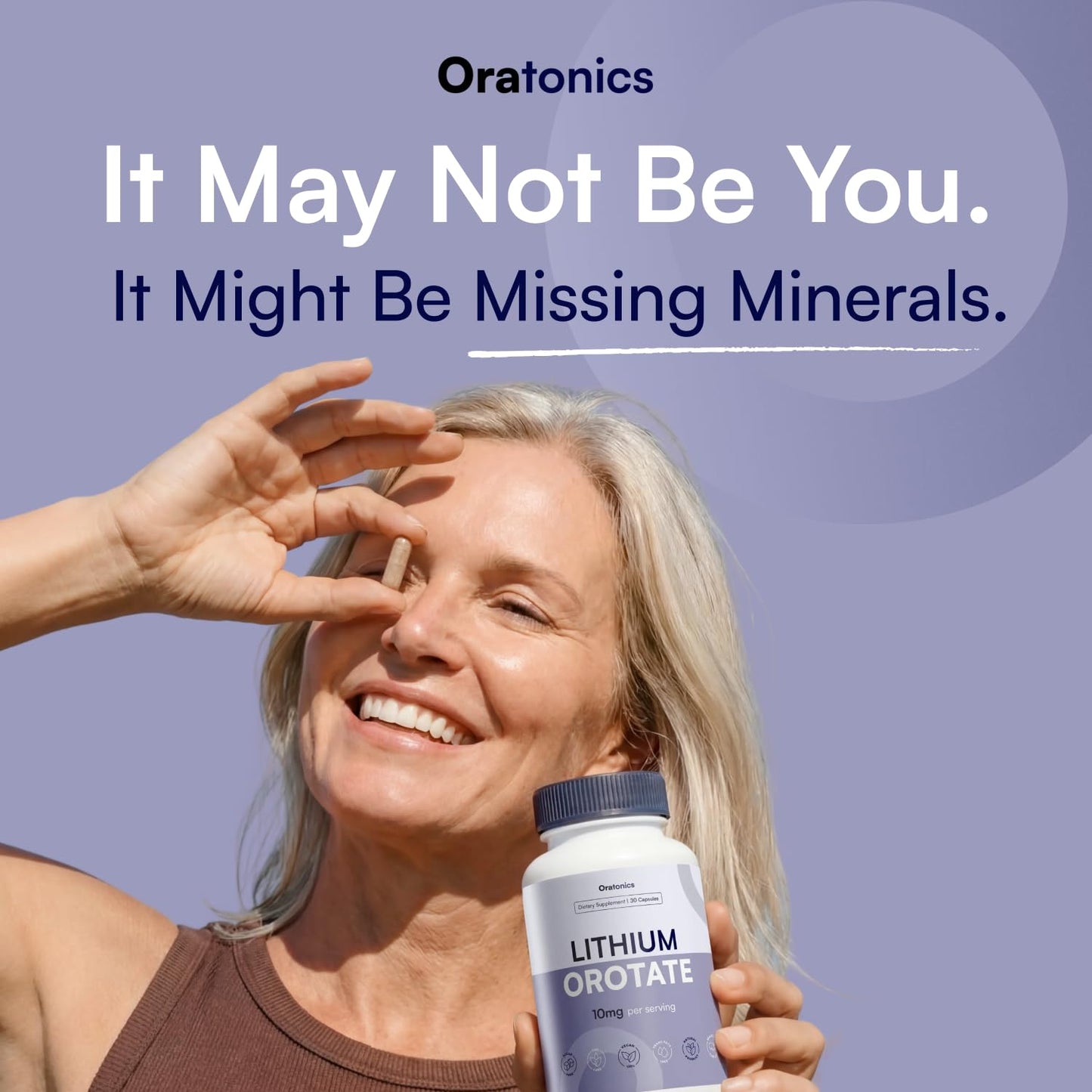 Oratonics Lithium Orotate 10mg – Trace Mineral Lithium Supplement for Daily Balance & Cognitive Clarity – Low-Dose, Highly Absorbable Formula – Vegan