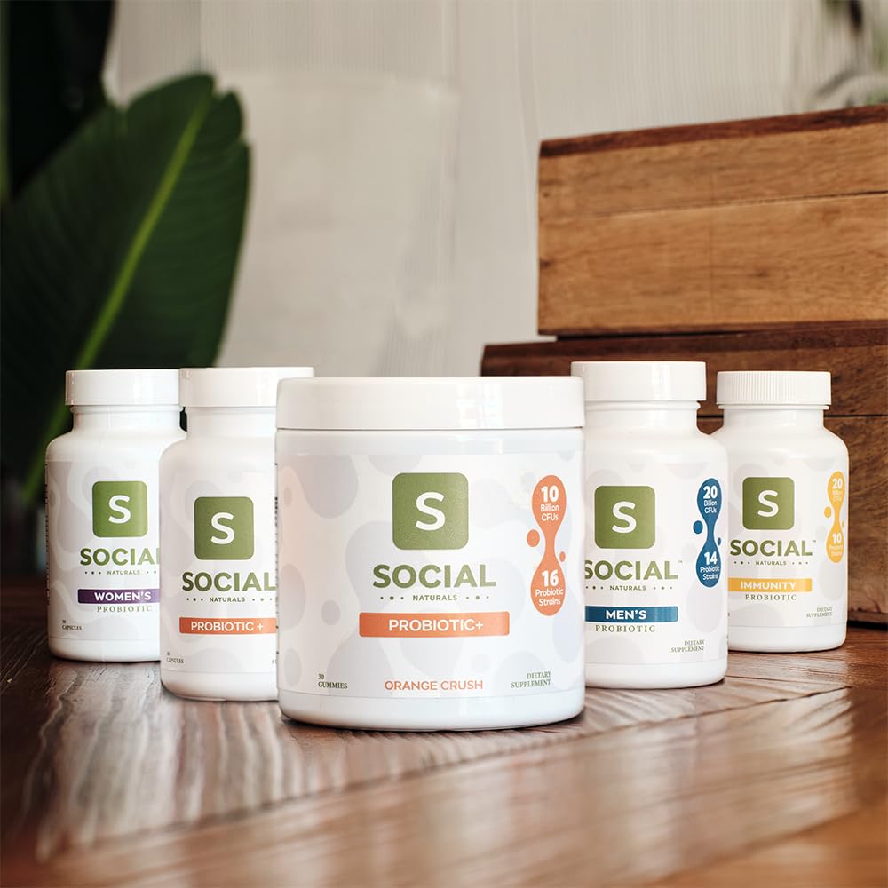 Social Naturals Men’s Probiotic | 20 Billion CFU | Prebiotic + Postbiotic Blend | Gut, Colon & Immune Support | Vegan | Shelf-Stable | 30 Capsules