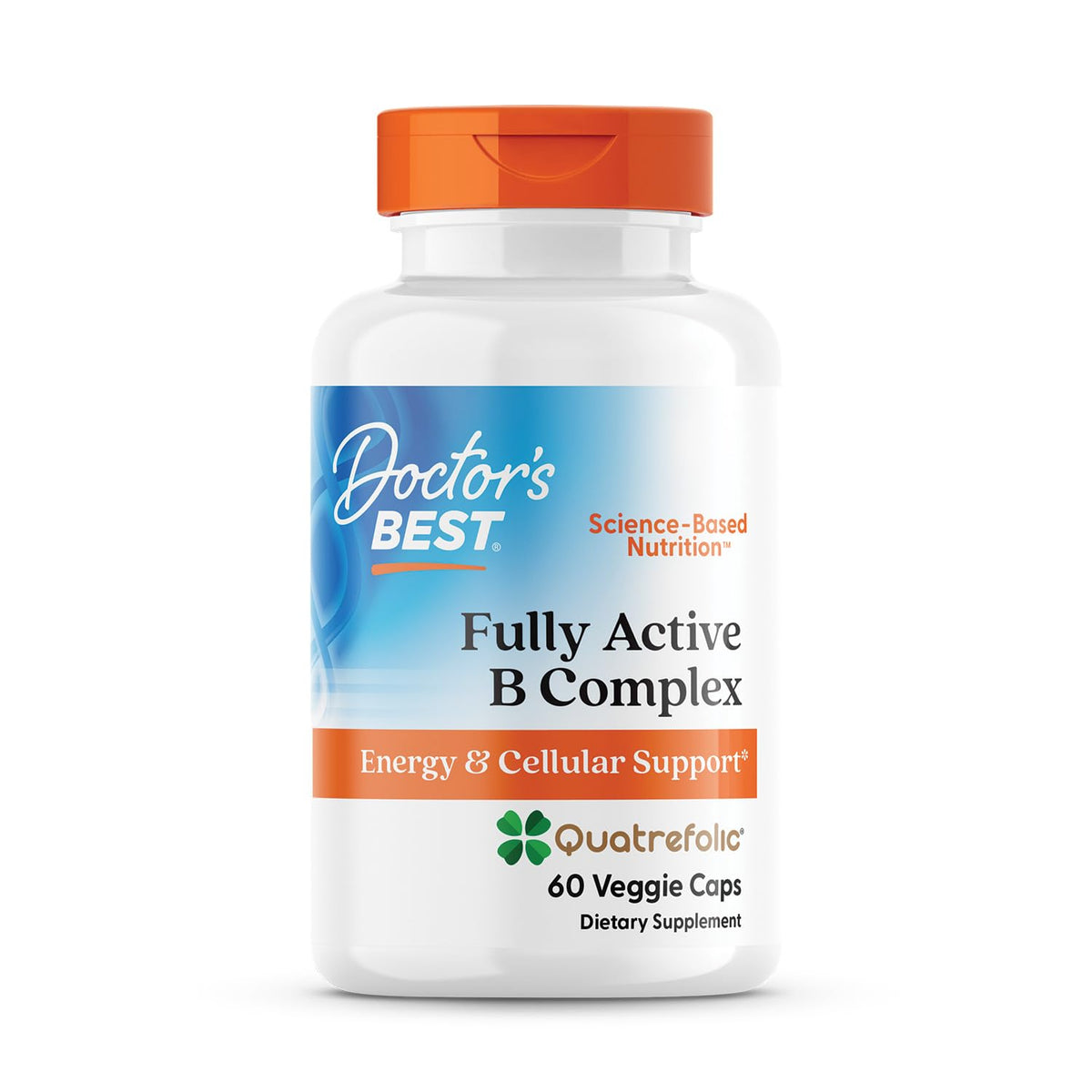 Doctor's Best Fully Active Vitamin B Complex Supplement for Men & Women - Super Complex with Methylated B12 & Folate, B6, Biotin, Pantothenic Acid, & More, Energy Support Caps - 30 Veggie Capsules