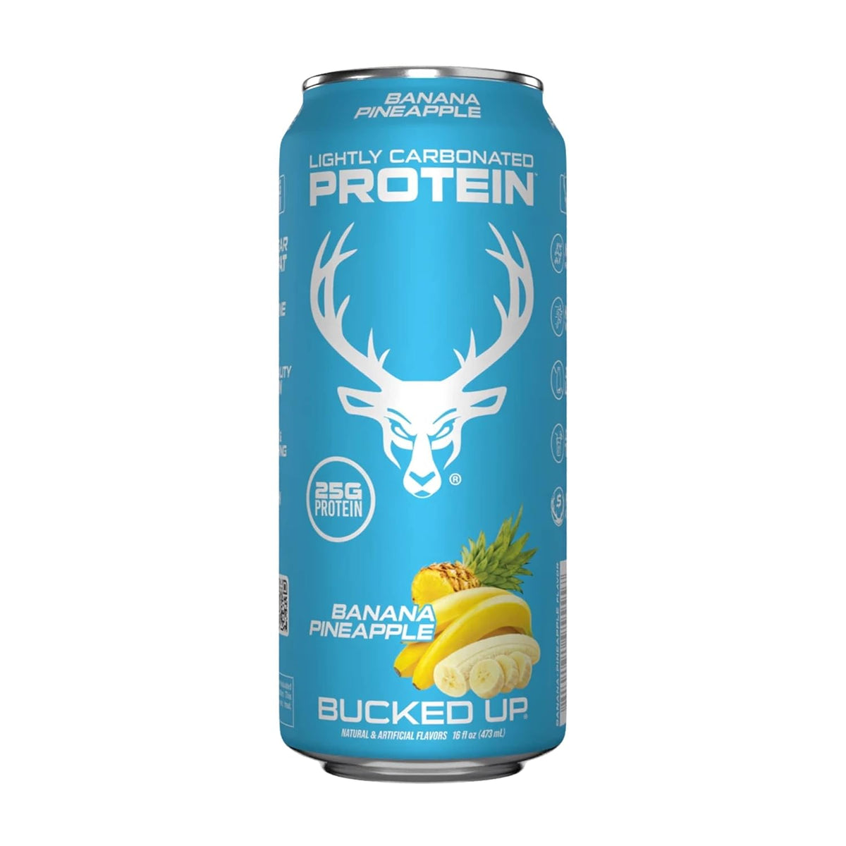 Bucked Up Lightly Carbonated Protein Soda | 25g Whey Isolate - Zero Sugar, Low Calorie, Caffeine Free, Clean Drink | Sparkling Protein Soda - 12 Pack, 16 oz Cans (Banana Pineapple)