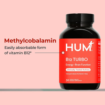 HUM B12 Turbo High Potency Vitamin B12 Daily Energy Support, 30 Count