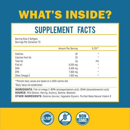 Omega 3 Fish Oil with Maximum EPA DHA - Supports Brain, Liver, Heart & Immunity - Made in The USA - 150 Softgels MOM NUTRIXBuy Supplements Australia