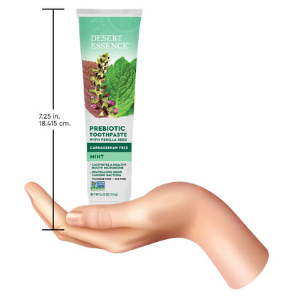Desert Essence Prebiotic Mint Toothpaste, Fluoride Free, 6.25 oz