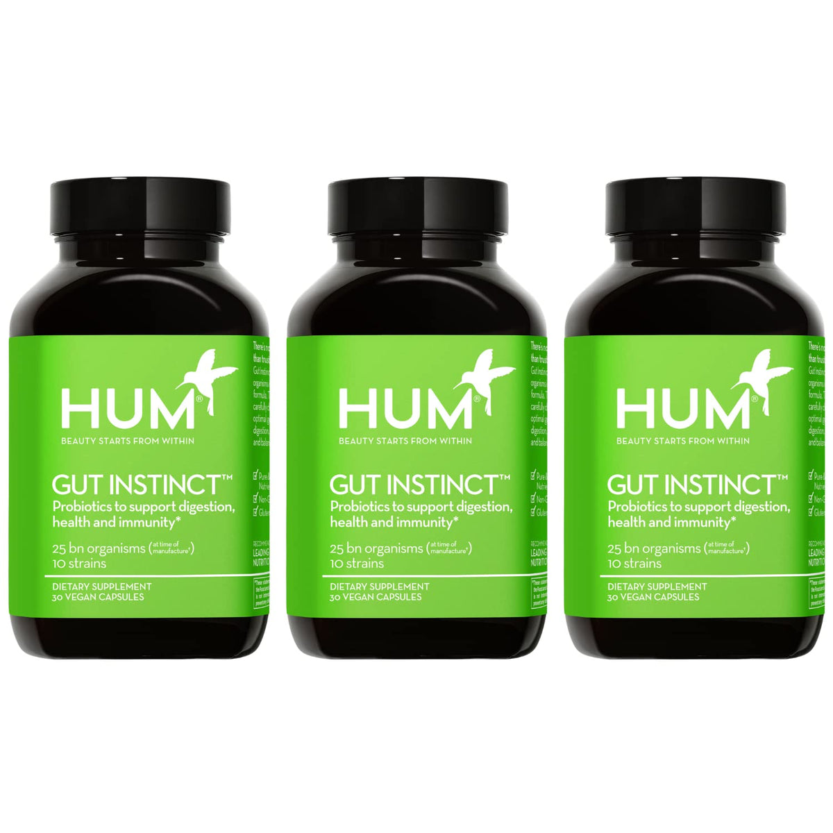 HUM Gut Instinct Daily Probiotic, Digestive & Immune Support, 30 Count