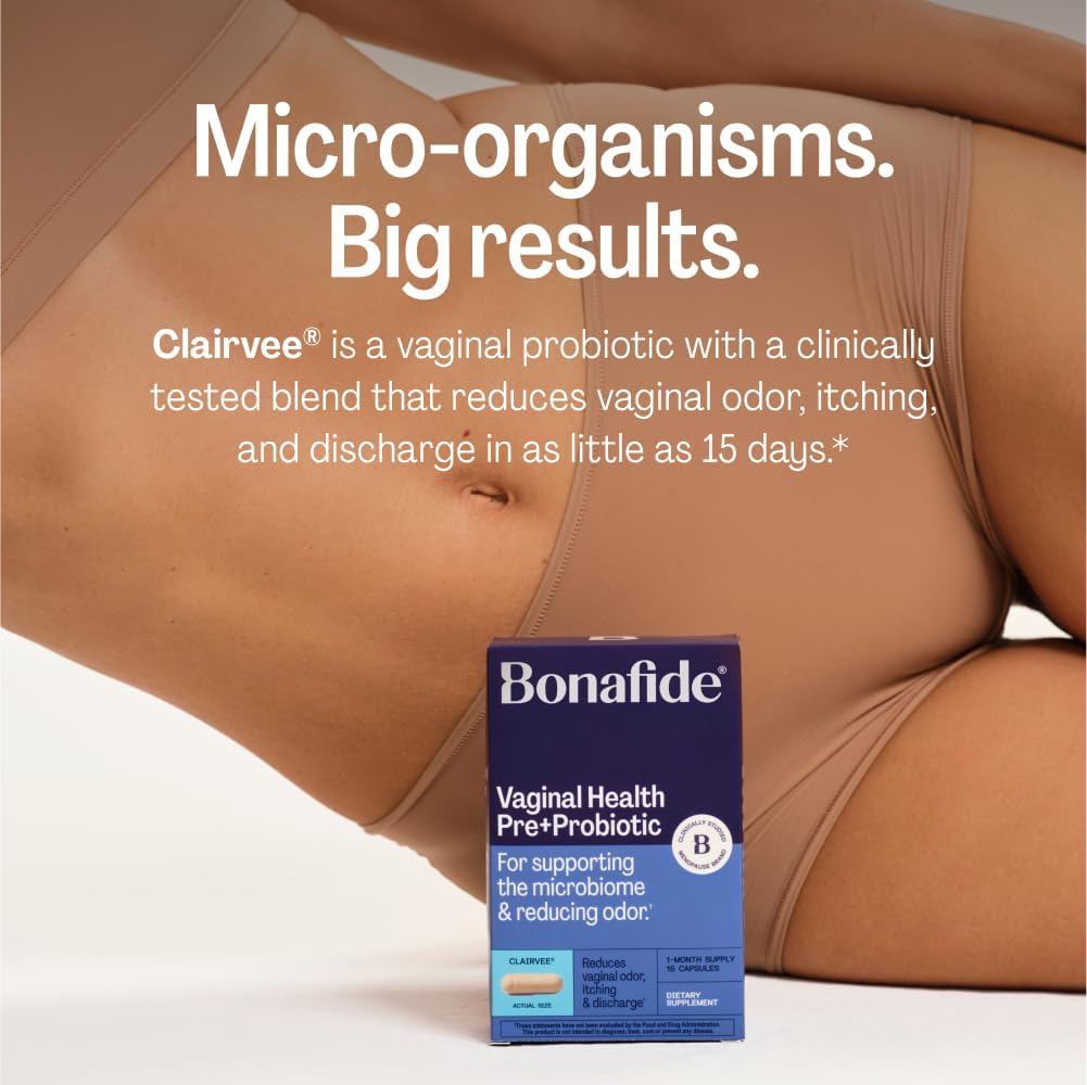Bonafide Clairvee + Revaree – Hormone-Free, Drug-Free Relief from Odor, Vaginal Itching and Discharge + Vaginal Moisturizer with Hyaluronic Acid – 1 Month Supply