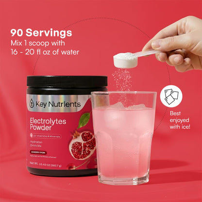 KEY NUTRIENTS Potassium Multivitamin Electrolytes Powder, Lemonade, 90 Serv