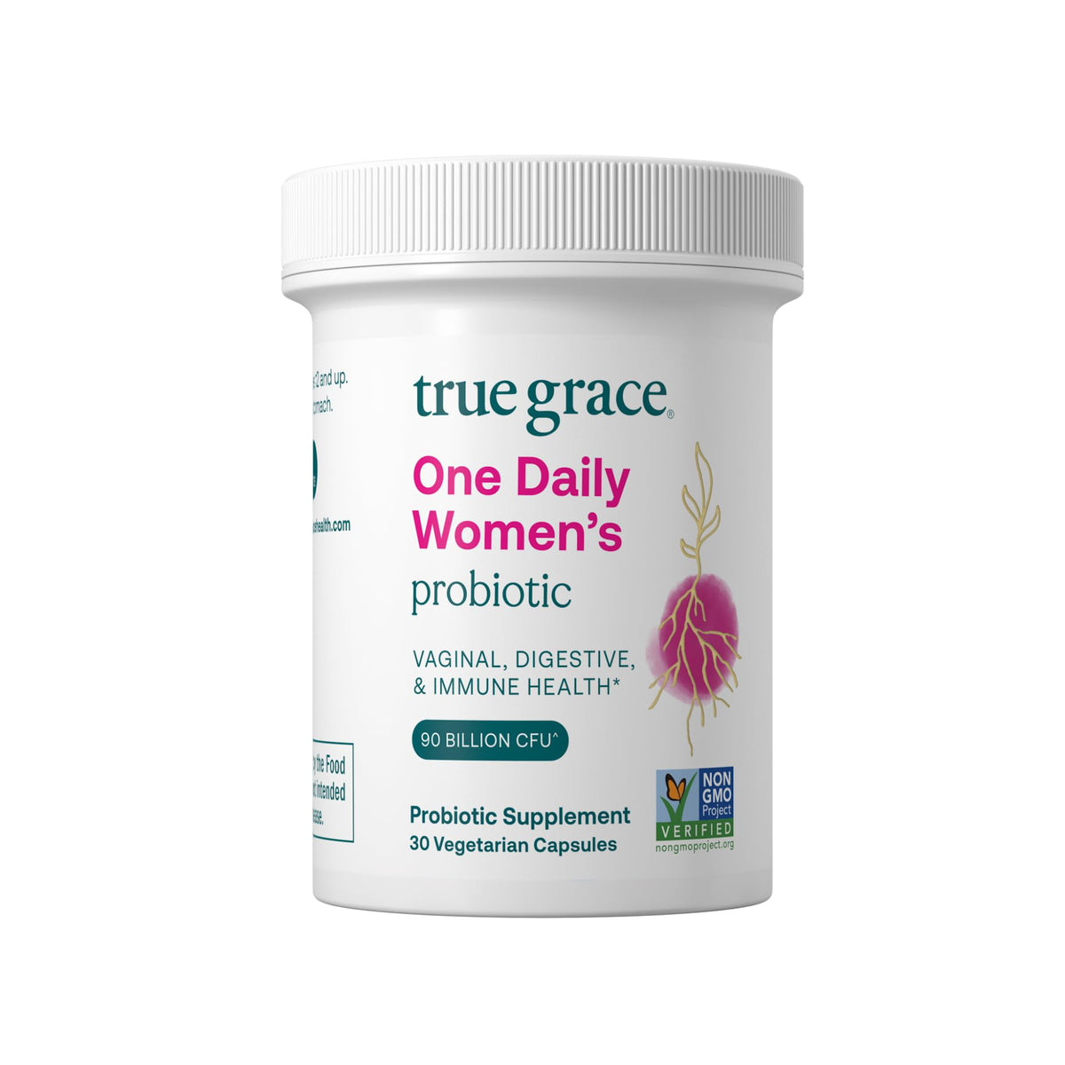 Suplement ​True Grace One Daily Women’s Probiotic - 30 Vegetarian Capsules - 90 Billion CFU - Digestive, Vaginal & Immune Health - Gluten & Soy Free - VelvetGlow USA