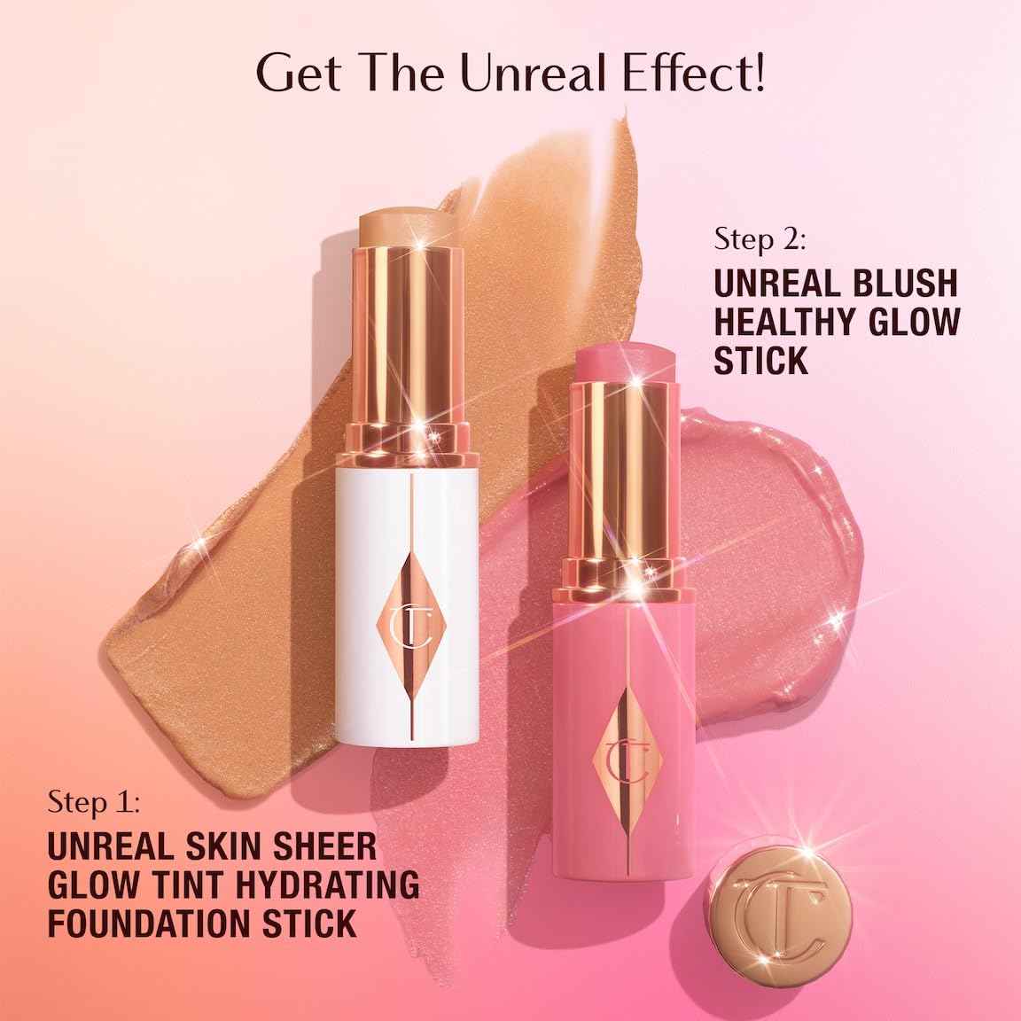 Charlotte Tilbury Unreal Healthy Glow Blush Stick - Buildable Cream Makeup with a Skincare-Infused Formula - Easy to Use, Blendable & Leaves Skin with a Luminous Sheen - Berry Glow