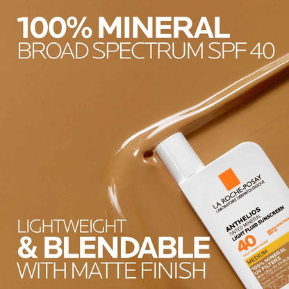 La Roche-Posay Anthelios Tinted Sunscreen SPF 40, Broad Spectrum SPF + Antioxidants, Titanium Dioxide & Zinc Oxide Sunscreen, 4 Flexible Shades With No White Cast