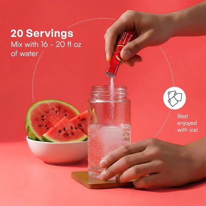 KEY NUTRIENTS Electrolytes Powder Bundle, Refreshing Lemonade 90 Servings Jar + Juicy Watermelon 20 Count Packets, Sugar Free Hydration Travel Drink Mix with Vitamins & Minerals, No Calories