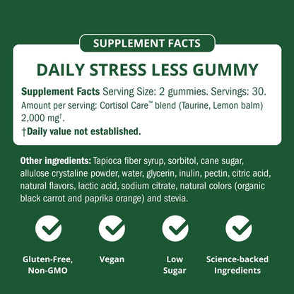 Semaine Stress Less Gummies - Calm Gummies for Adults, Stress Relief Supplement for Women, Cortisol Supplements for Women with Taurine & Lemon Balm, Cortisol Care Blend, 60 Count