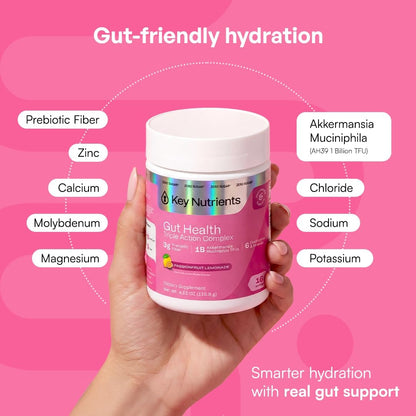 KEY NUTRIENTS Hydration Bundle, Lemonade Electrolytes Powder 90 Servings + Gut Health Electrolytes Powder Passionfruit Lemonade 16 Servings, Sugar Free Drink Mix with Prebiotic Fiber, Vitamins & Miner
