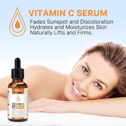 Premium 20% 𝐯𝐢𝐭𝐚𝐦𝐢𝐧 𝐜 𝐬𝐞𝐫𝐮𝐦 - (2PACK) with Hyaluronic Acid, Retinol & Amino Acids - Boost Skin Collagen,Hydrate & Plump Skin, Anti Aging & Wrinkle Facial Serum