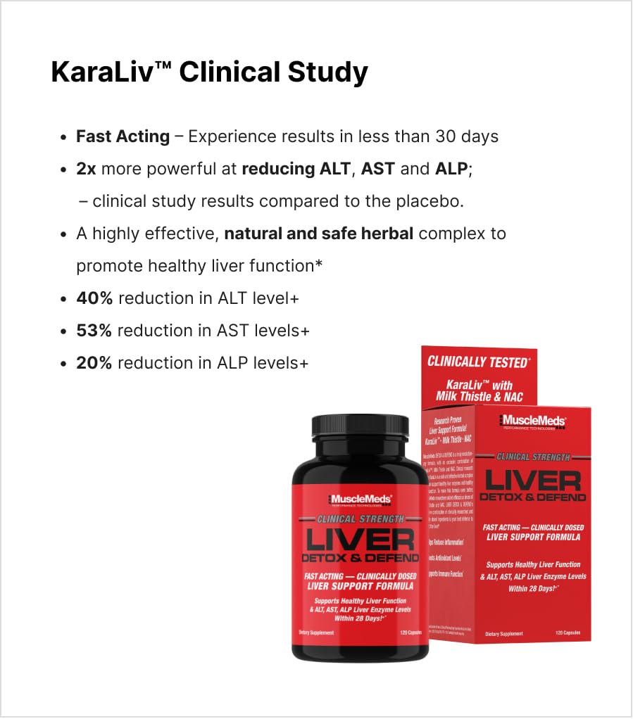 MuscleMeds Liver Detox & Defend, Cleanse, Repair Formula - Herbal Liver Support Supplement, NAC, Silymarin Milk Thistle, 60 Servings