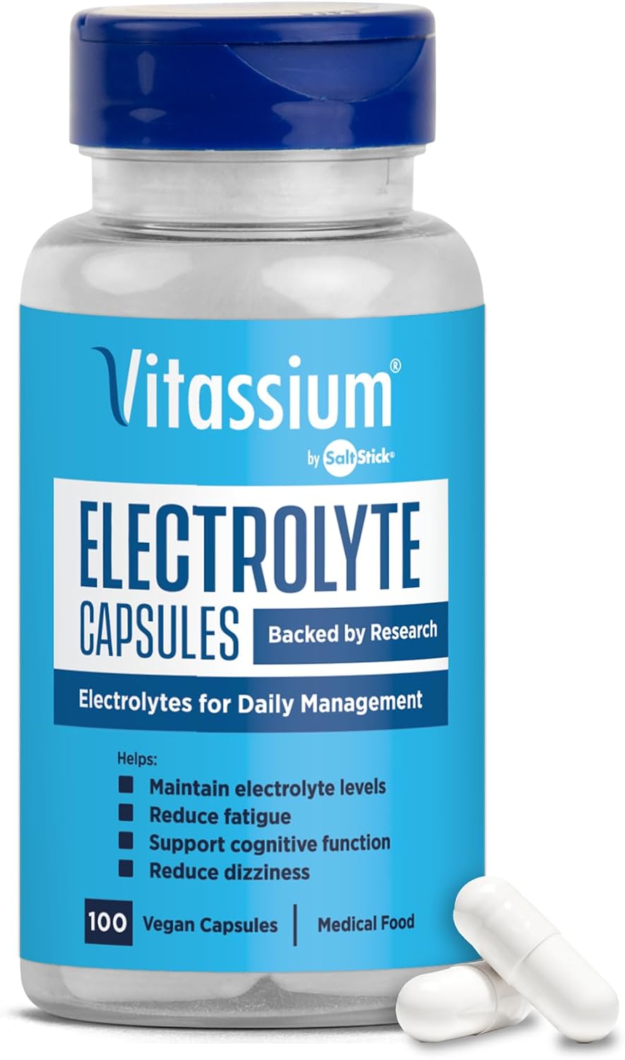 Vitassium Electrolytes Salt Pills for POTS Scientifically Formulated 100ct