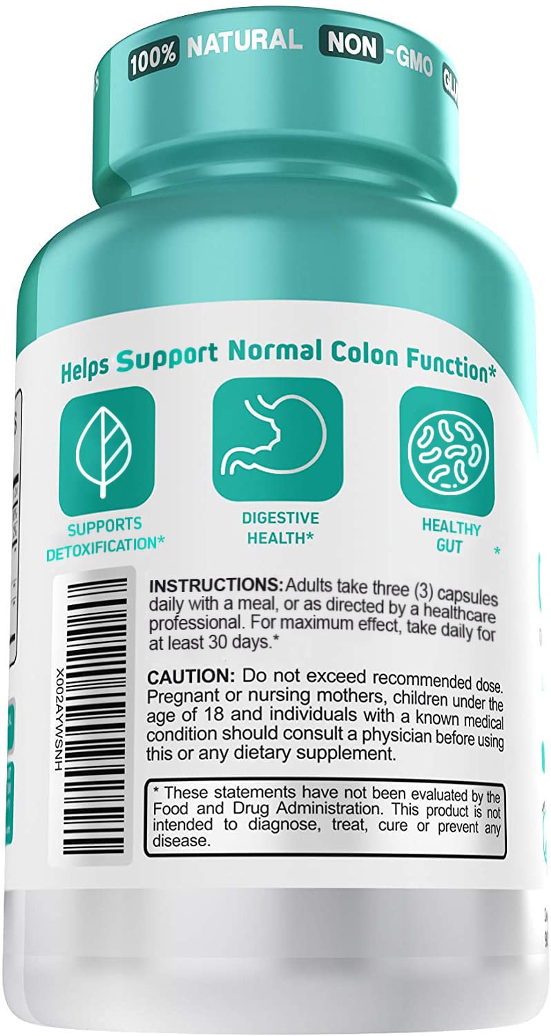 Herbtonics Oxygen Based Colon Cleanse and Detox Digestive System Formula | with Apple Cider Vinegar | Colon Cleanser Pills for Adults