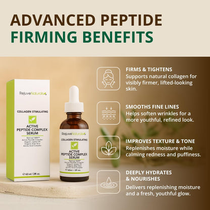 Peptide Complex Serum with Matrixyl 3000 (2 oz, Double-Sized) Minimizes Look of Fine Lines & Deep Wrinkles, Crow's Feet, Crepey Skin. Lightweight Anti Aging Moisturizer for Face & Neck