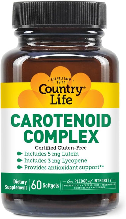 Country Life Carotenoid Complex with Lutein and Lycopene, 60 Softgels