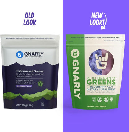 Gnarly Nutrition Greens Superfood Powder – Blueberry Acai Performance Super Greens Powder – NSF Sport Certified – Organic, Probiotics & Essential Micronutrients - Blueberry Acai, 11.64 oz