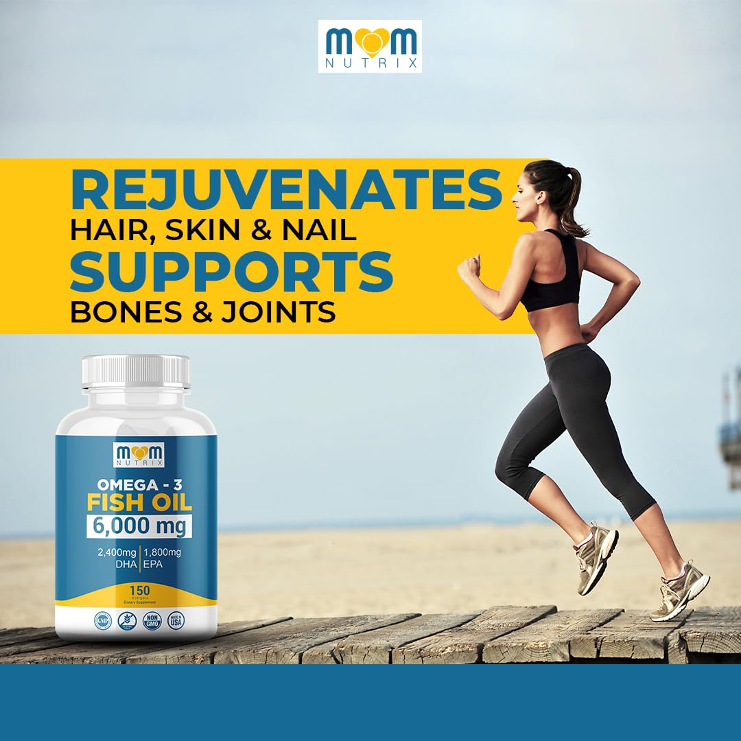Omega 3 Fish Oil with Maximum EPA DHA - Supports Brain, Liver, Heart & Immunity - Made in The USA - 150 Softgels MOM NUTRIXBuy Supplements Australia