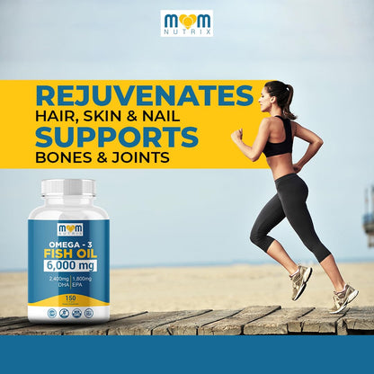 Omega 3 Fish Oil with Maximum EPA DHA - Supports Brain, Liver, Heart & Immunity - Made in The USA - 150 Softgels MOM NUTRIXBuy Supplements Australia