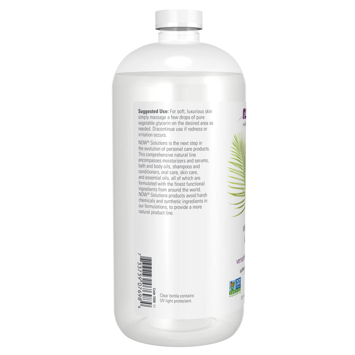 NOW Foods Solutions, Vegetable Glycerin, 100% Pure, Versatile Skin Care, Softening and Moisturizing, 16-Ounce