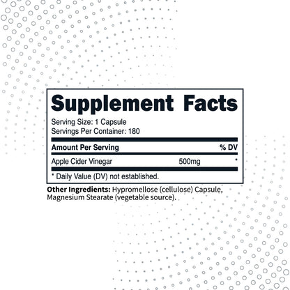 Type Zero Apple Cider Vinegar Capsules (500mg) 180 Capsules, Gluten-Free | GMO-Free Supplement