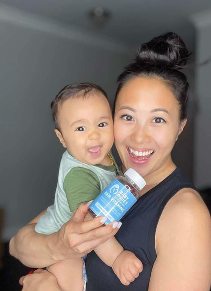 Baby Blues Postpartum Hair Loss Vitamins - Passion Fruit Gummies with Biotin, Collagen, & Folate