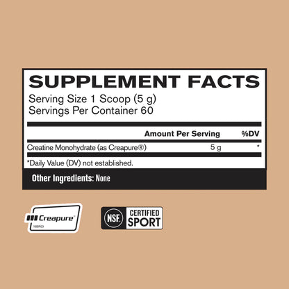 BARE PERFORMANCE NUTRITION, BPN Pure Creatine Monohydrate Powder by Creapure, 5g of Creatine per Serving,