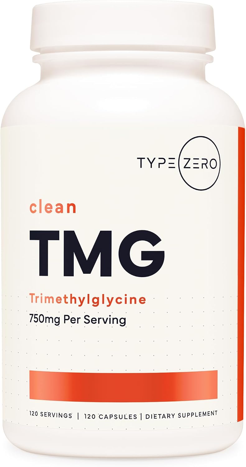 Type Zero Clean TMG (Trimethylglycine) 750mg, 120 Capsules, Gluten Free | GMO-Free