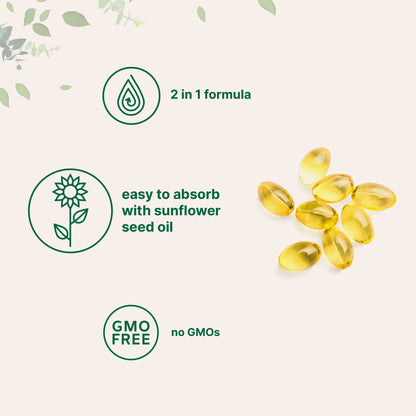 Micro Ingredients Vitamin D3 + K2 MK-7 5,000 IU Per Serving, 300 Softgels | K2 100 mcg Per Serving, D3 & K2 Vitamin Supplement for Women & Men. Easy-to-Swallow, Non-GMO, Gluten Free.