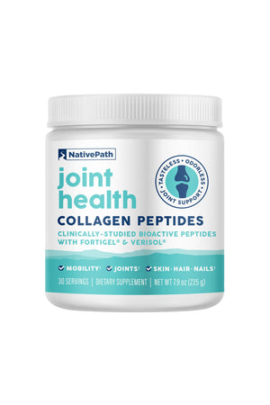 Suplement ​NativePath Fortigel & Verisol Joint Health Collagen Peptides Powder – Type 1 & 3, Grass-Fed Unflavored, 30 Servings - VelvetGlow USA
