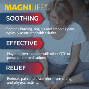 MagniLife Leg & Back Pain Relief Tablets,125 Ct, Fast-Acting Pain Relief Naturally Soothes Burning, Tingling & Stabbing Aches, Symptomatic or Preventative, Non-Habit Forming Quick-Dissolve Tablets MagniLife buy supplements Au
