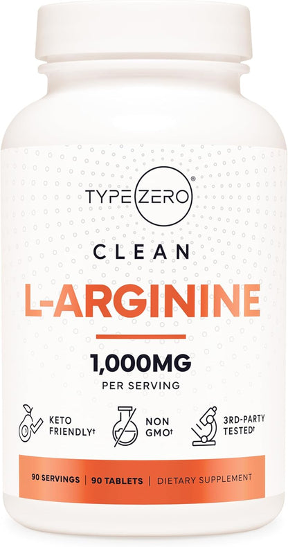 Type Zero L-Arginine 90 Tablets 1,000 mg per Serving - Non-GMO