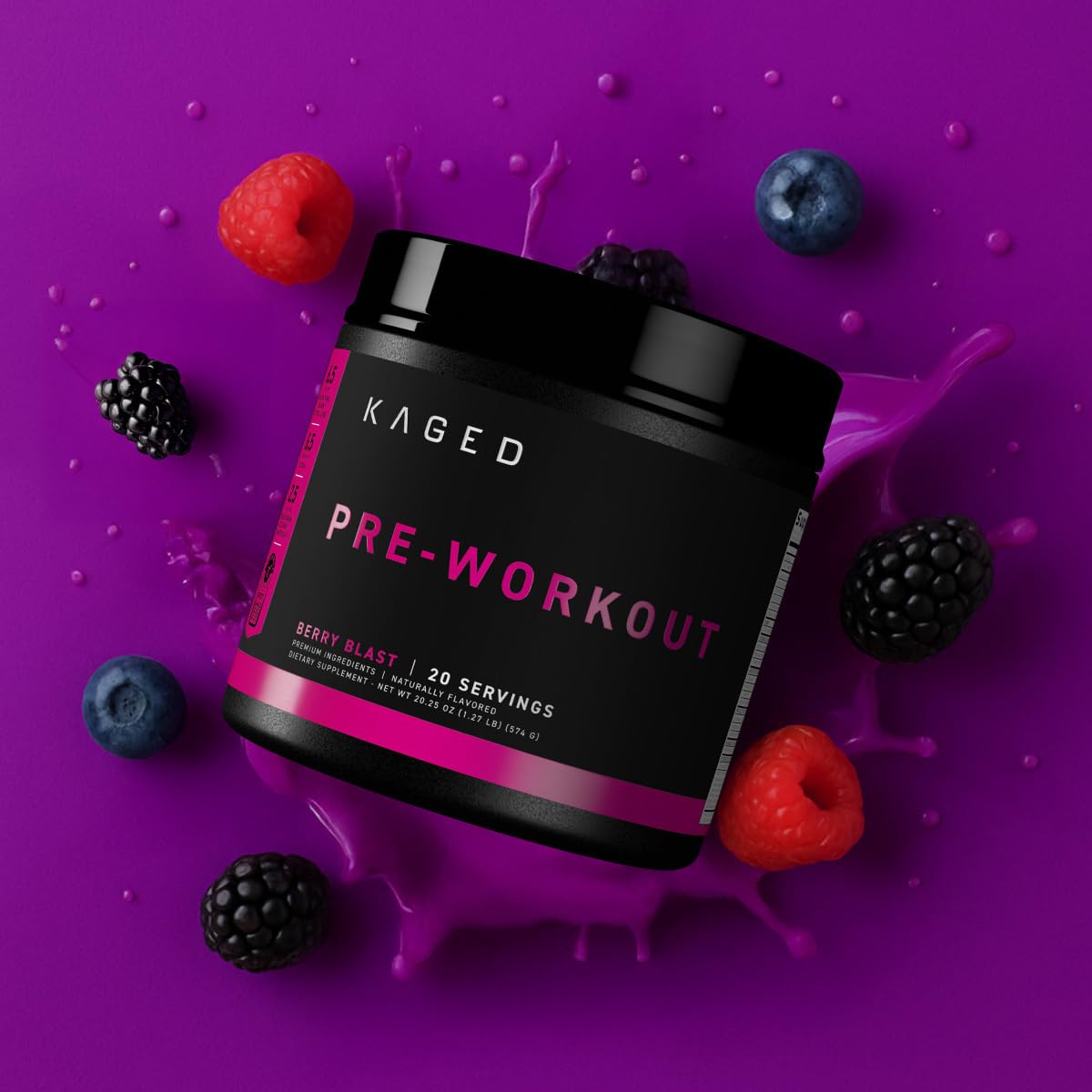 Kaged Original Pre Workout Powder | Fruit Punch | Pre-Workout with Creatine, Beta Alanine, L-Citrulline, BCAAs | 274 mg Caffeine | Pre Supplements for Men & Women | 20 Servings