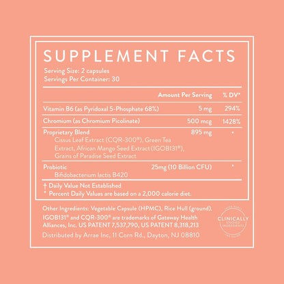 Arrae MB-1 Craving Control & Metabolism Support for Women, 60 Capsules