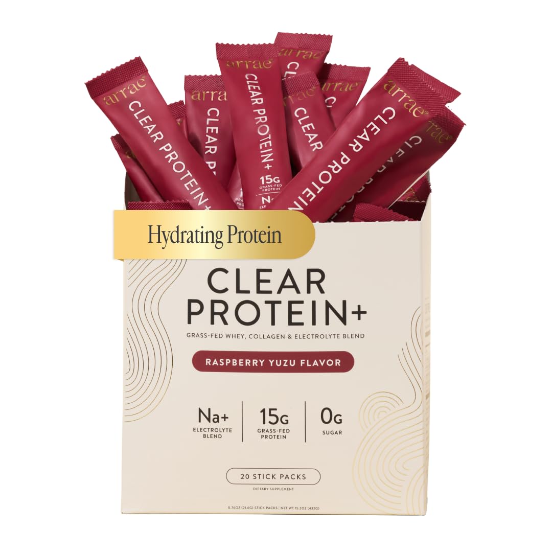 Clear Protein Powder, 15g Collagen & Whey with Electrolytes, 14 Packets